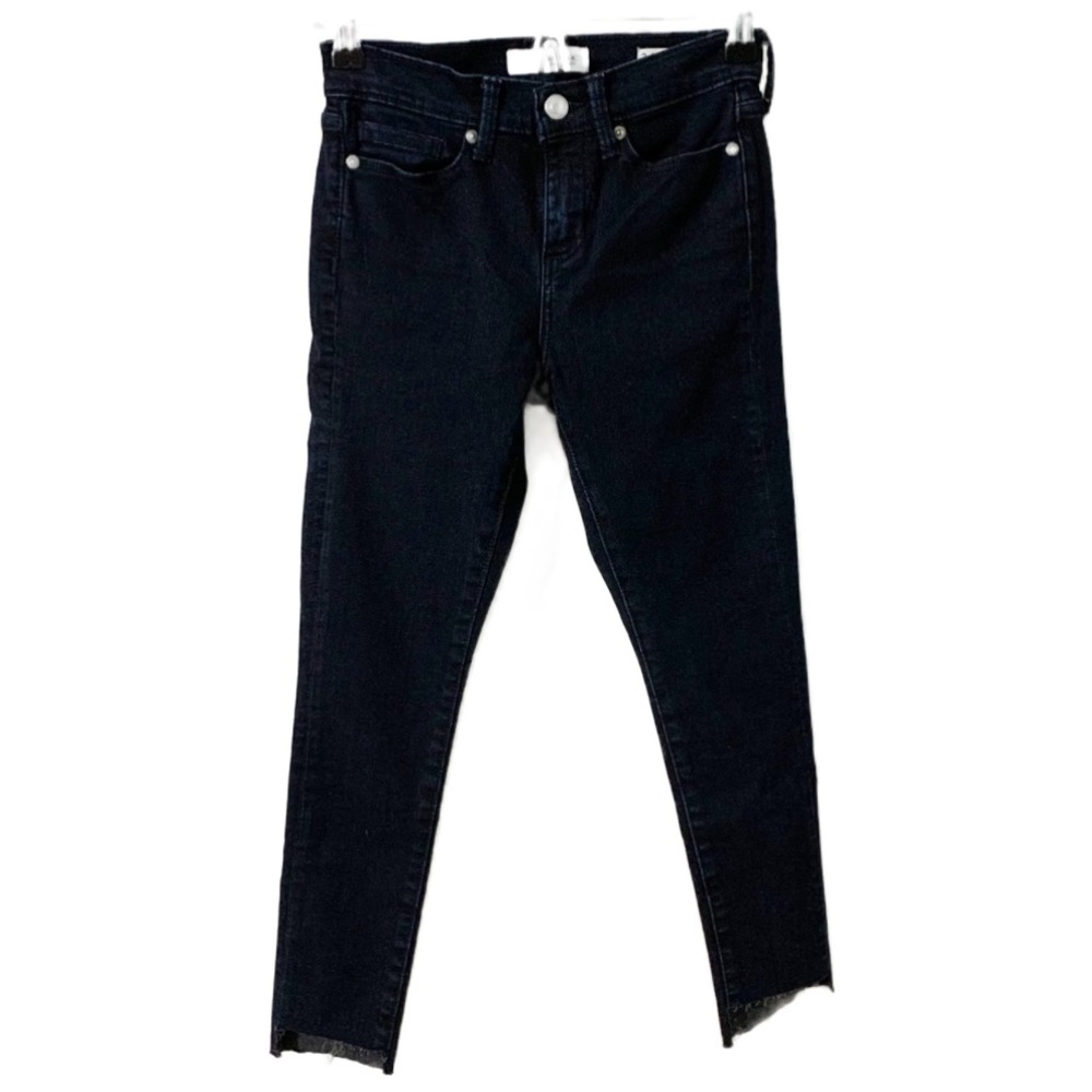 Banana Republic High Rise Skinny Ankle Jeans Dark Wash Raw Hem 5 Pocket Style